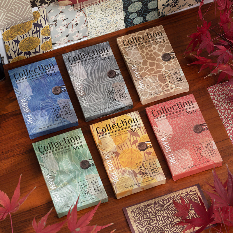 Vintage-style scrapbooking paper sheet in mustard tones