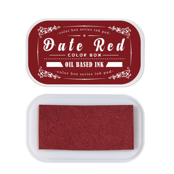 Vintage oil-based ink pad set with colorful retro label cases for rubber stamps, planners, tags, and paper crafts