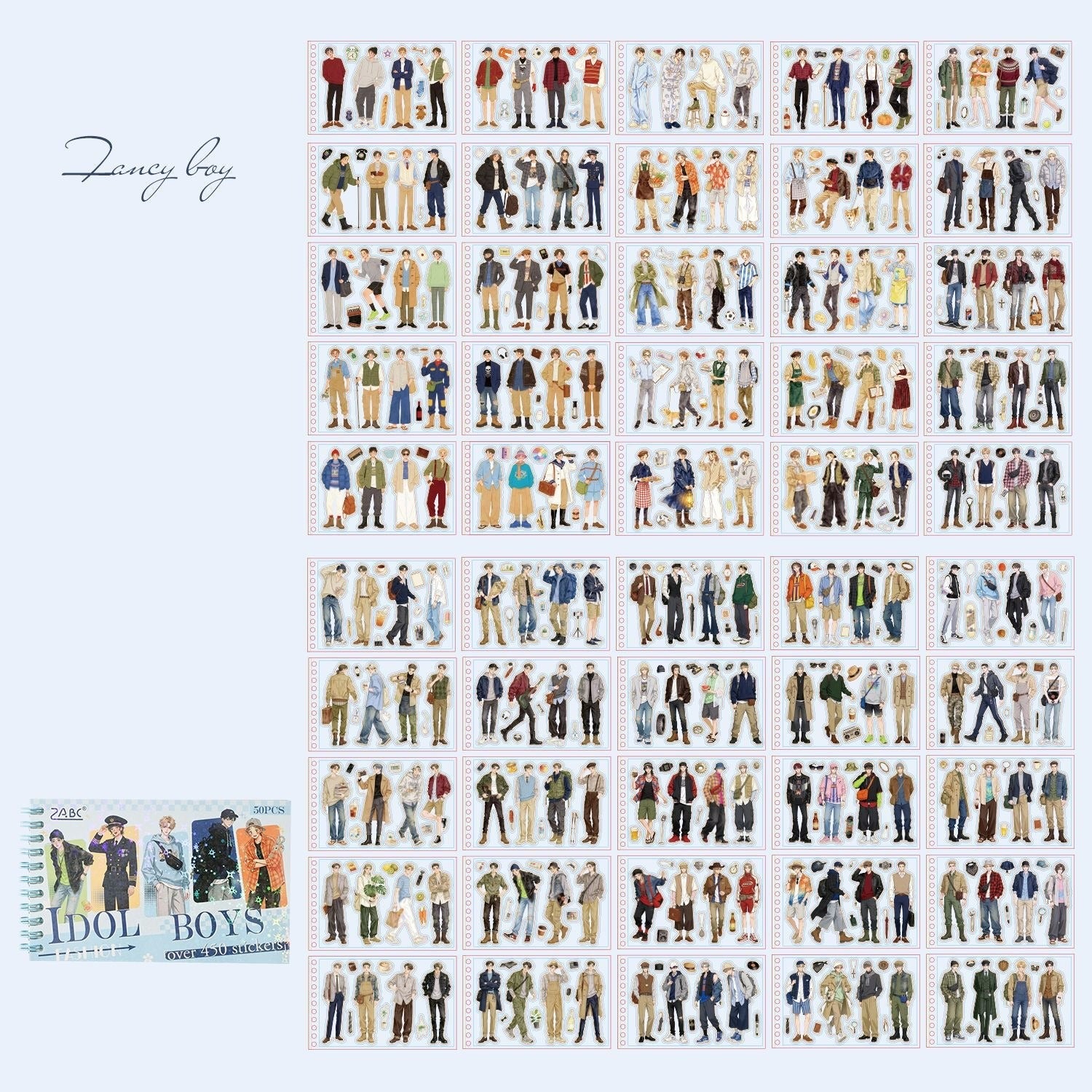 Idol Boys and Girls character sticker book with fashionable illustrated boys and girls - image 7