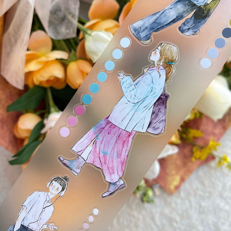 On-the-Go Girls PET Tape with illustrated girls