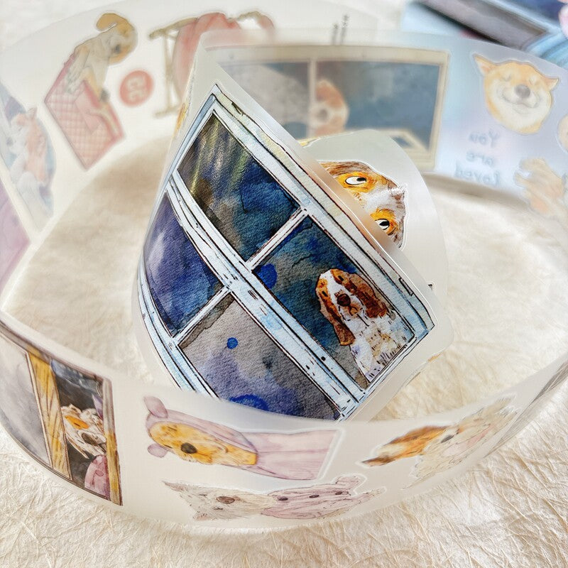 Dog-Themed PET Tape with illustrated dogs
