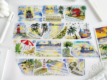 Malerische Landschaft Kollektion Washi Tape – Vier Jahreszeiten Pier | PET 7,5 cm x 5 m