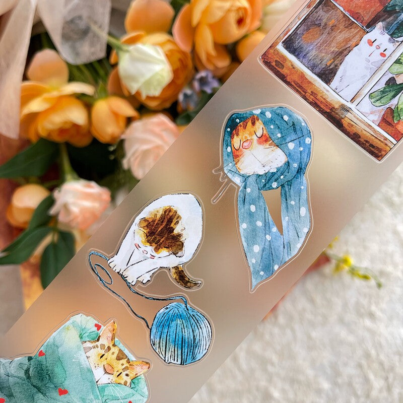 Cat-Themed PET Tape for journaling