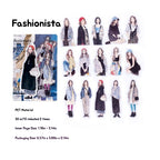 Stylish fashion girl illustration stickers featuring various outfits for journaling, Shroomi.