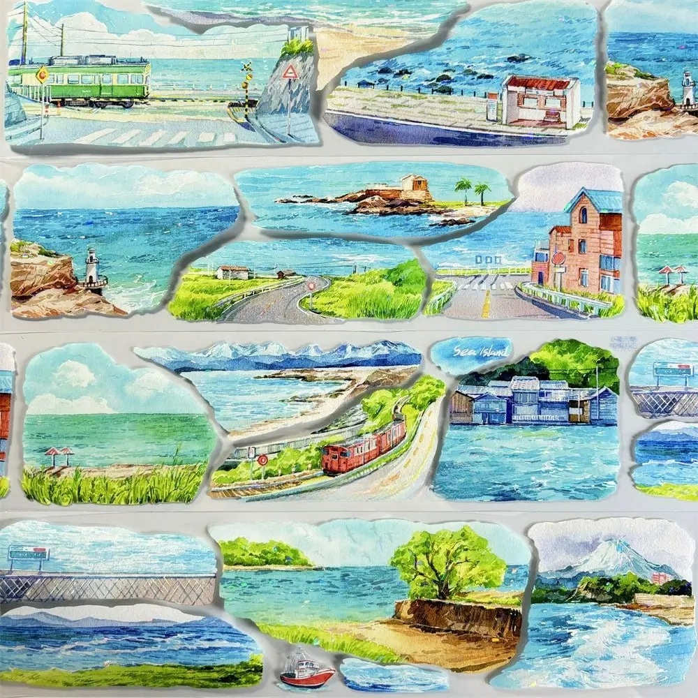 Sea Island Journal PET Tape Sea Island Journal Shell Gloss PET Tape | Summer Seaside Scenery