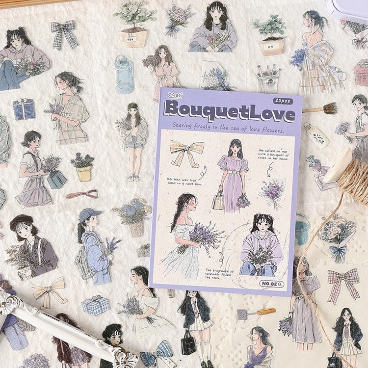 Forest Girl Sticker Collection Forest Girl Sticker Book – Nature Aesthetic Girl Stickers for Journals & Crafts