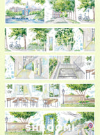 Fading Youth PET Tape Fading Youth Washi Tape – 8cm Wide Campus Scenery Tape for Journaling & Scrapbooking