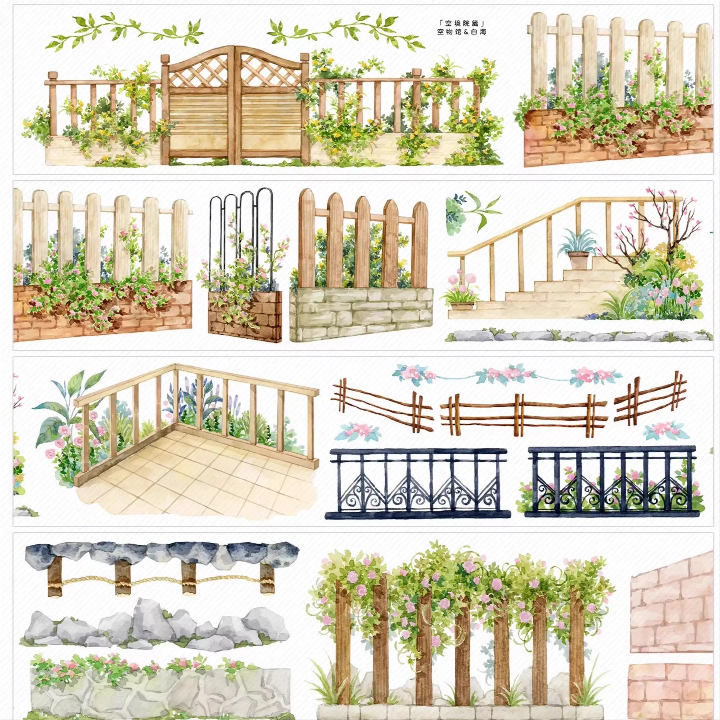 Walls & Fences PET Tape Walls & Fences PET Tape | Rustic Scenery & Collage Elements
