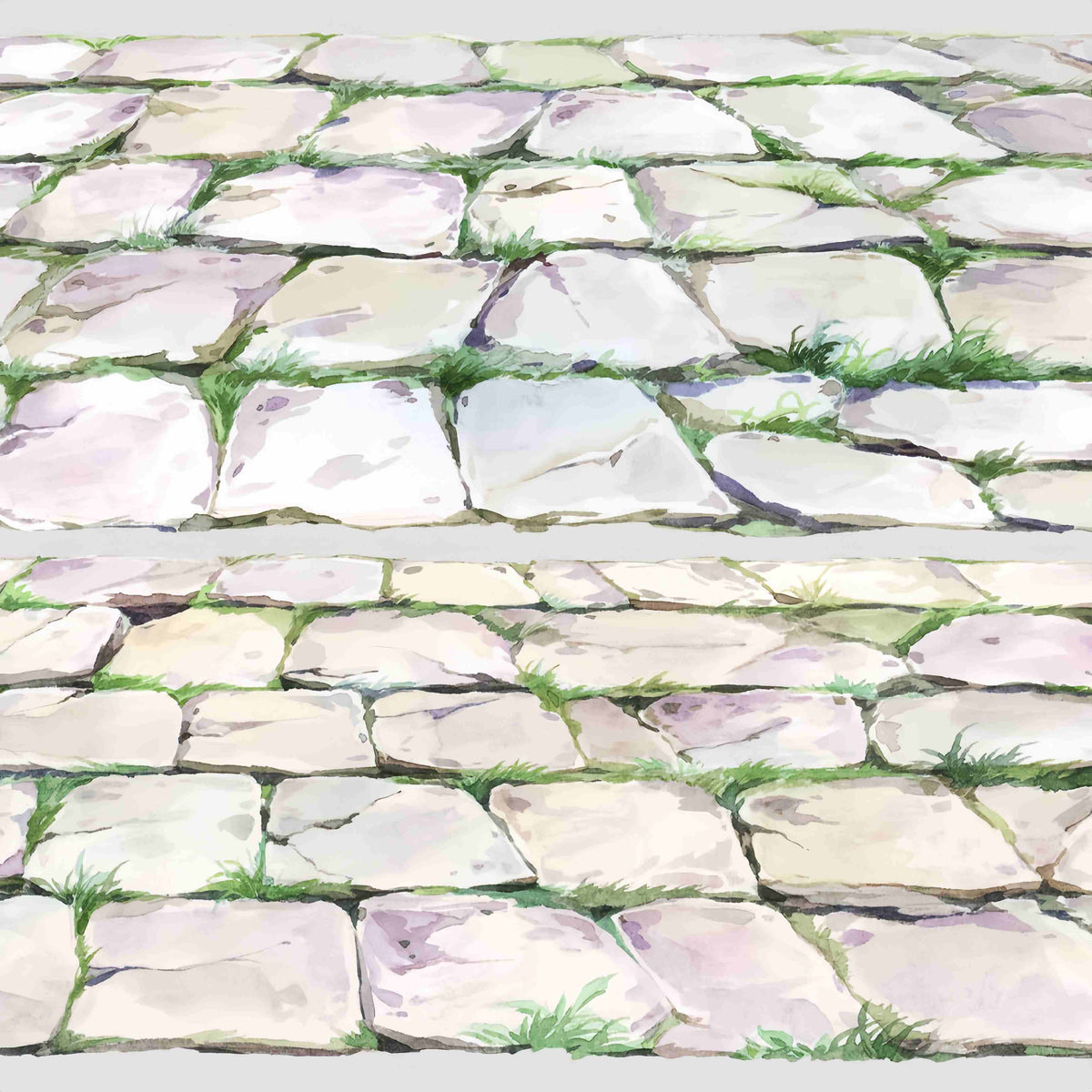 Ground Scenery PET Tape – stone and grass pavement design, one of nine styles in the Ground Scenery collection