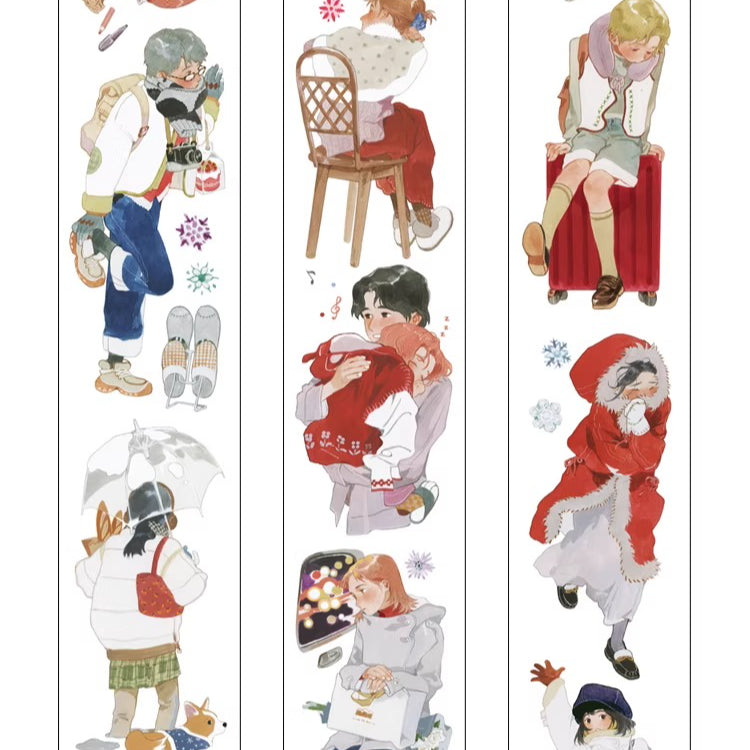 Embrace Moments hand-painted PET tape with romantic illustrations for journaling