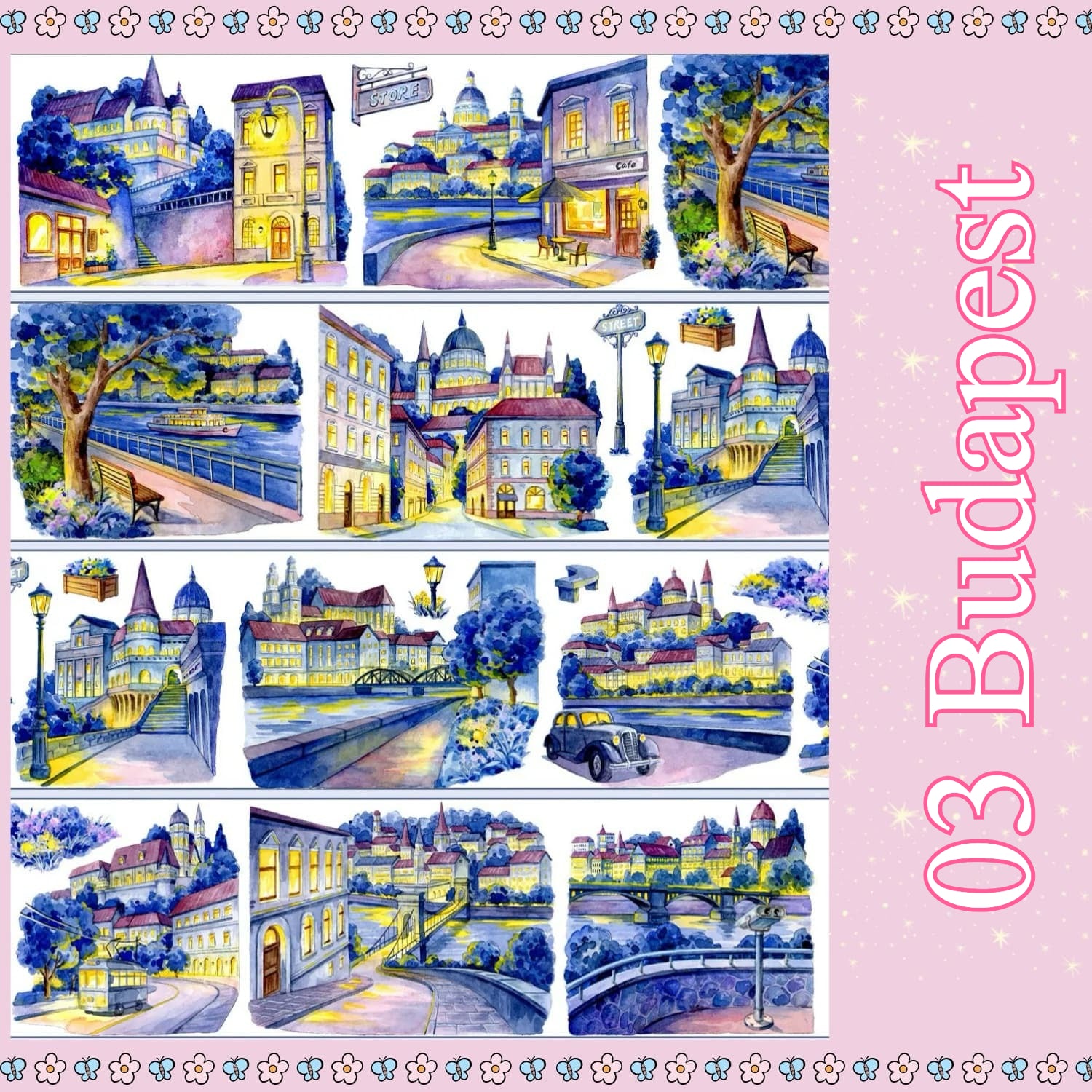 Strolling the World PET Tape – 5 Places