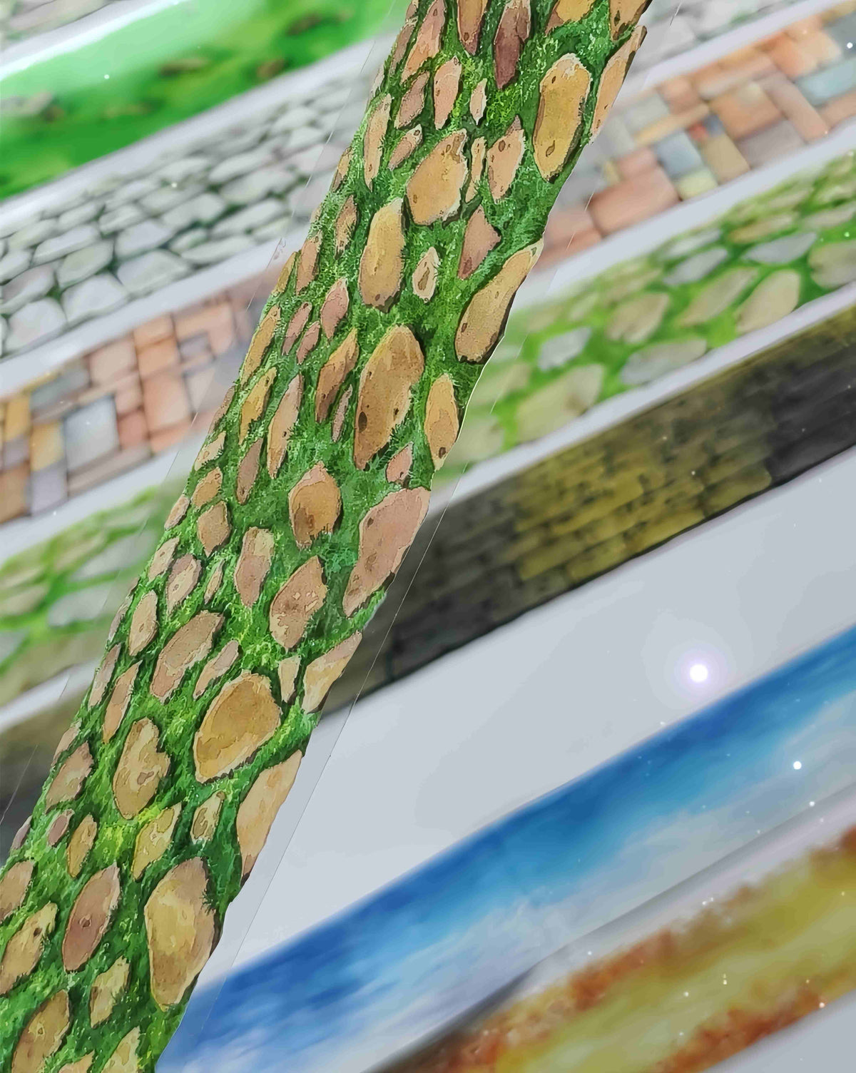 Ground Scenery PET Tape – stone and grass pavement design, one of nine styles in the Ground Scenery collection