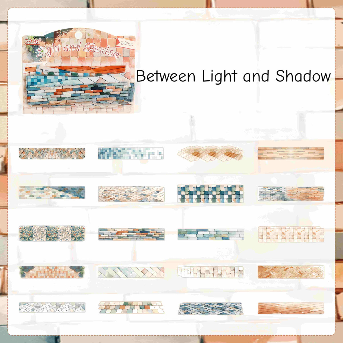 Border sticker of a tiled walkway design, "Light and Shadow"