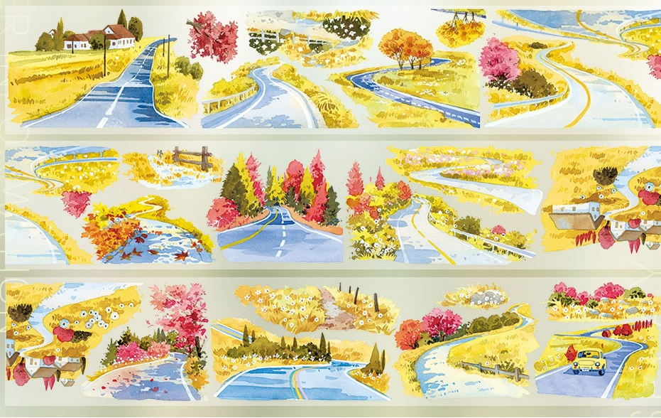 Golden Autumn Wilderness PET Tape Golden Autumn PET Crystal Tape | Wilderness Road Washi
