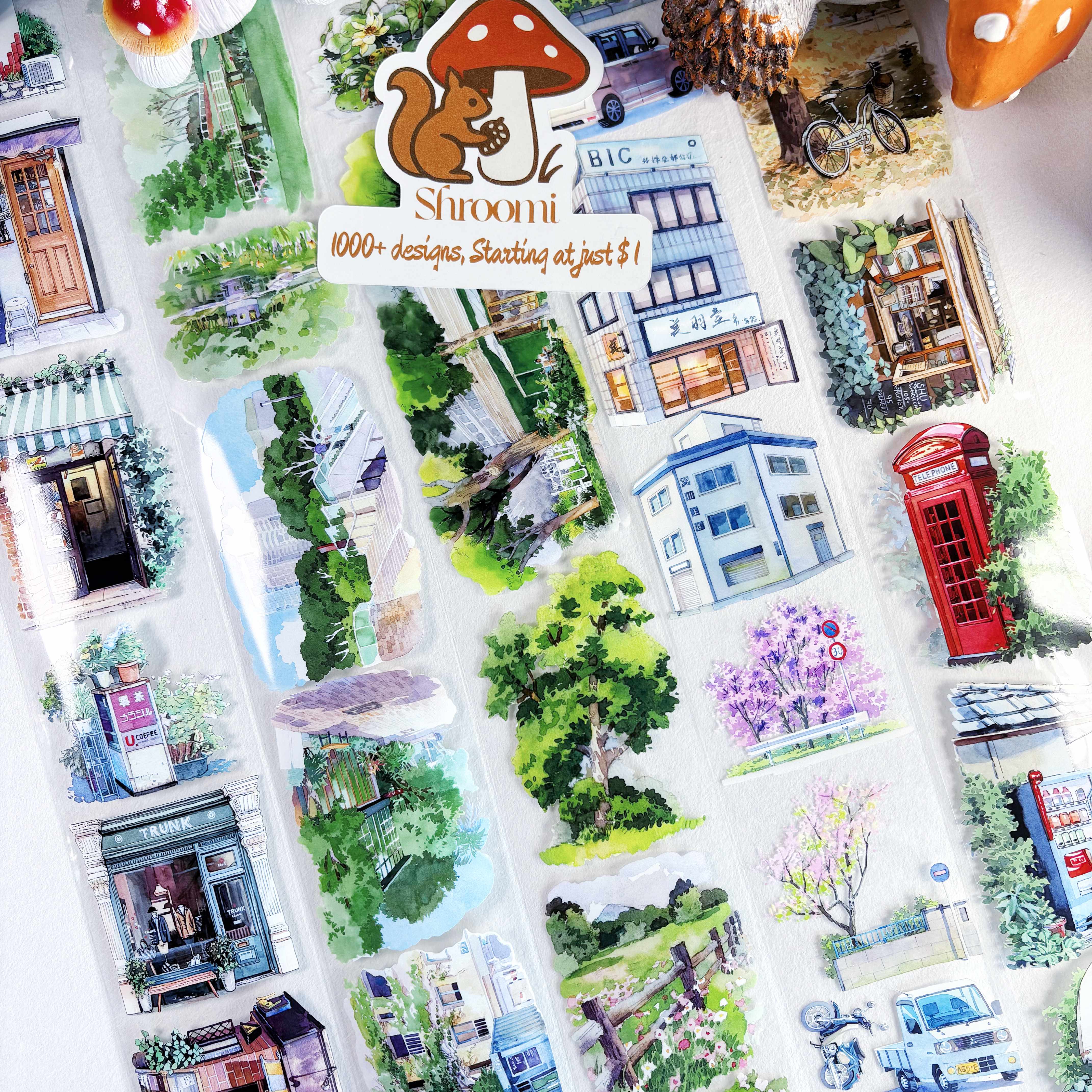 Town Corners PET Tape Town Corners PET Tape | Street & Scenery Elements for Crafts