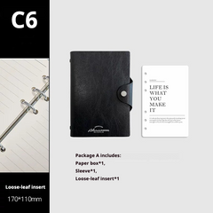 Vintage Soft Leather Loose-Leaf Notebook - C6/A5 Refillable Journal Planner