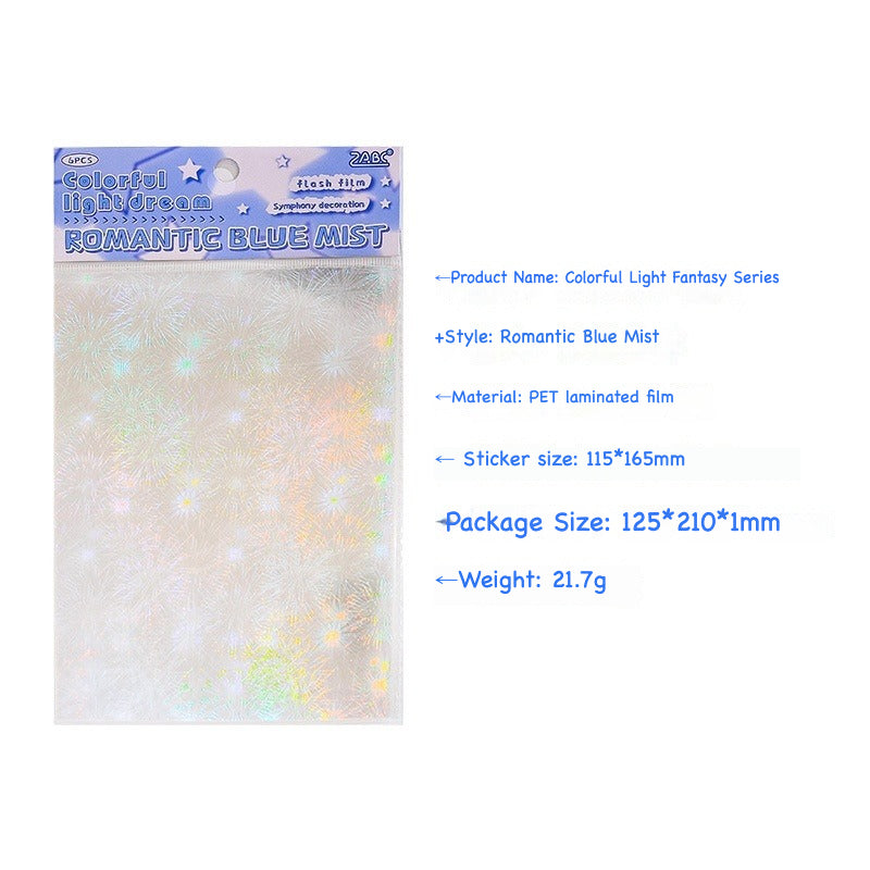 Holographic Rainbow Iridescent Sticker Pack – Color-Shifting Film Stickers