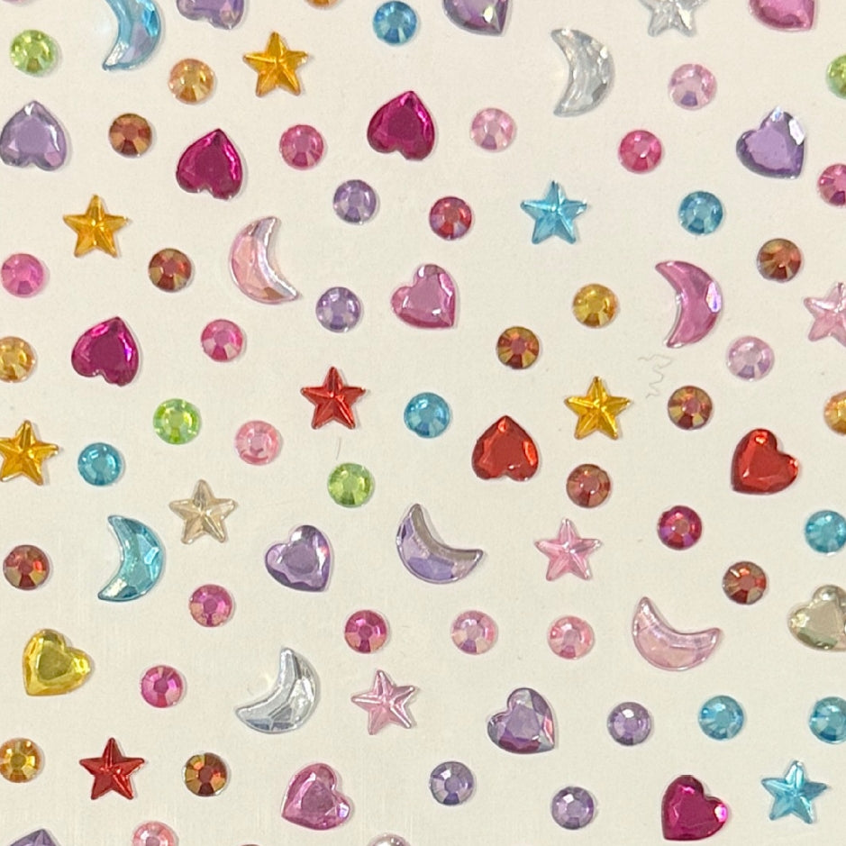 Moon, Star & Heart Gemstone Sticker Pack