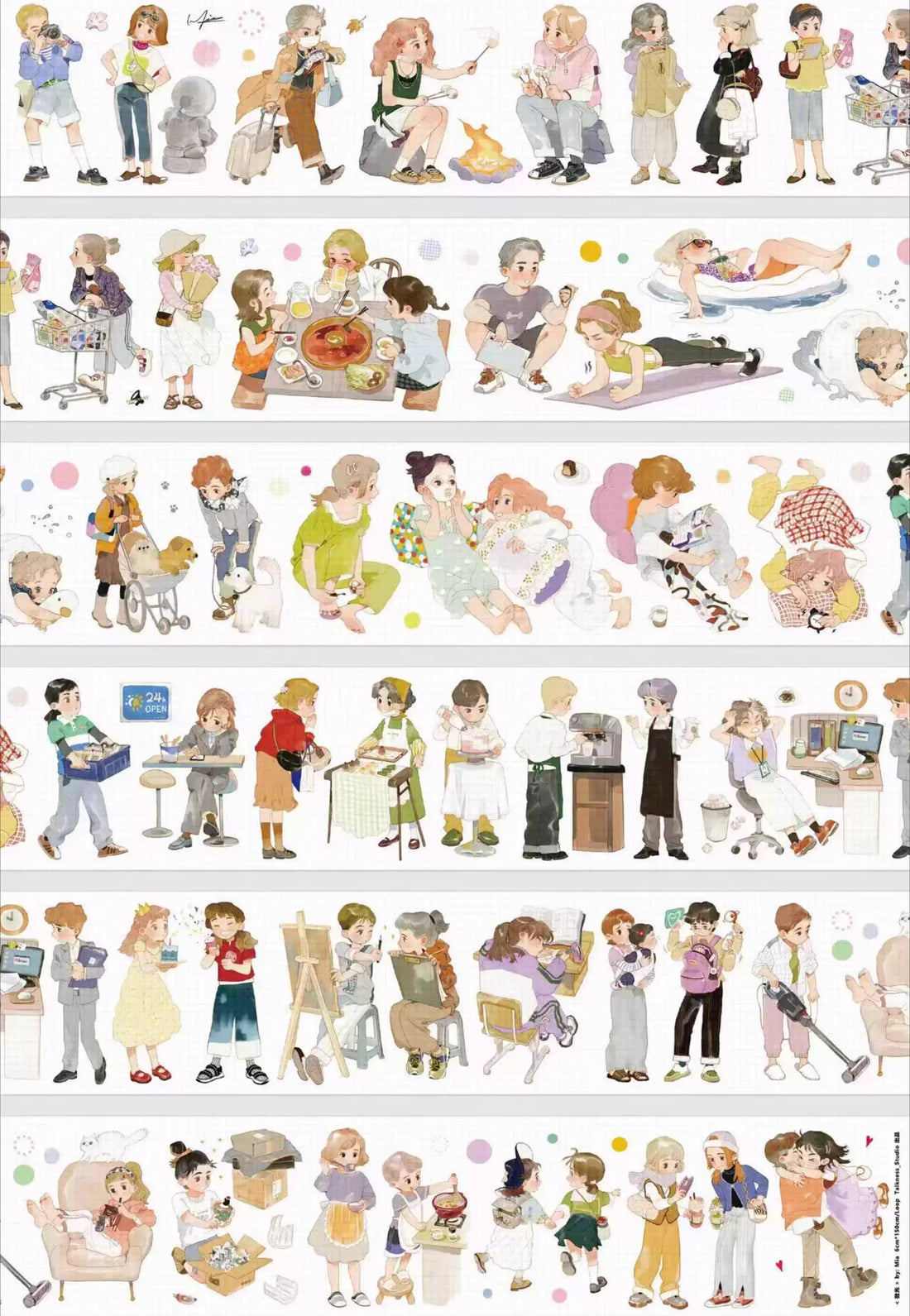 Everyday Radiance Characters PET Tape Everyday Moments Characters Washi | Lifestyle & Hobby Persona Decor Tape
