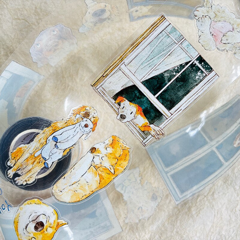 Dog-Themed PET Tape with illustrated dogs