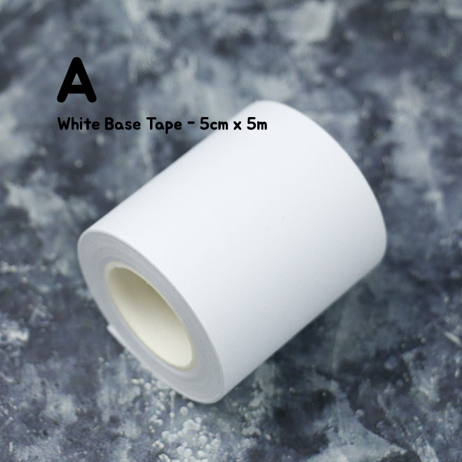 White base tape with release paper, showcasing a clean, smooth surface ideal for crafting or industrial use.