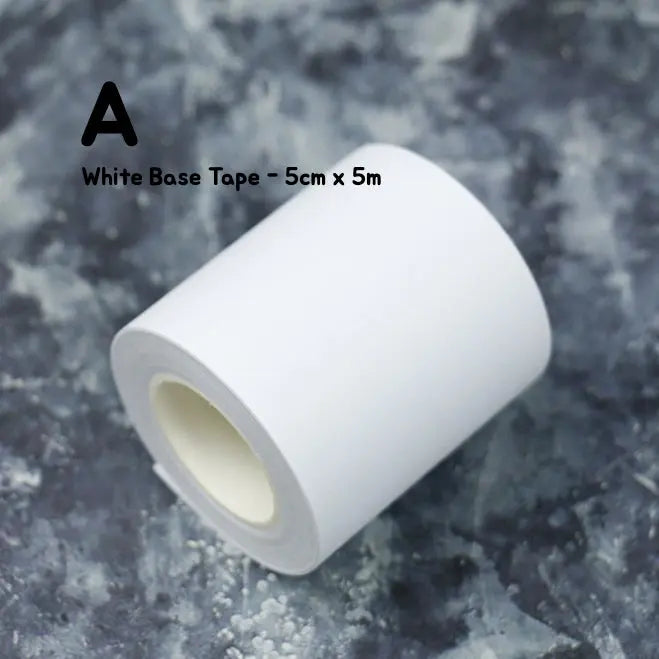 White base tape with release paper, showcasing a clean, smooth surface ideal for crafting or industrial use.