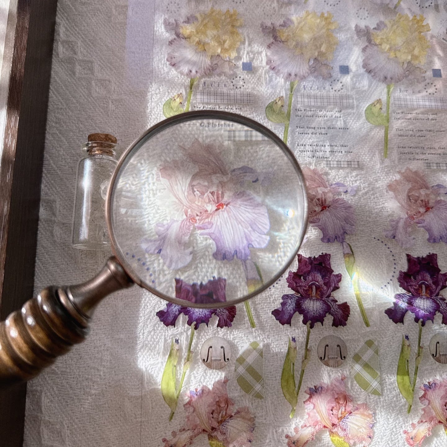 Iris Blooms PET Tape Iris Flower PET Tape 🌸 – Cute Floral Decorative Tape for Journaling, Scrapbooking & DIY Crafts