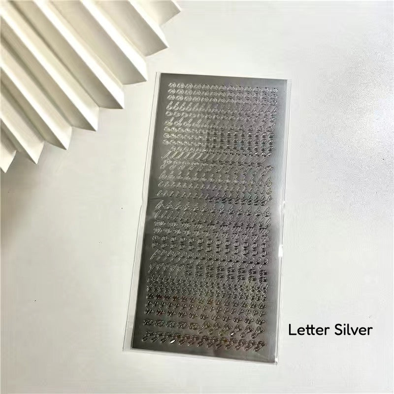 Foil letter and chain decorative stickers