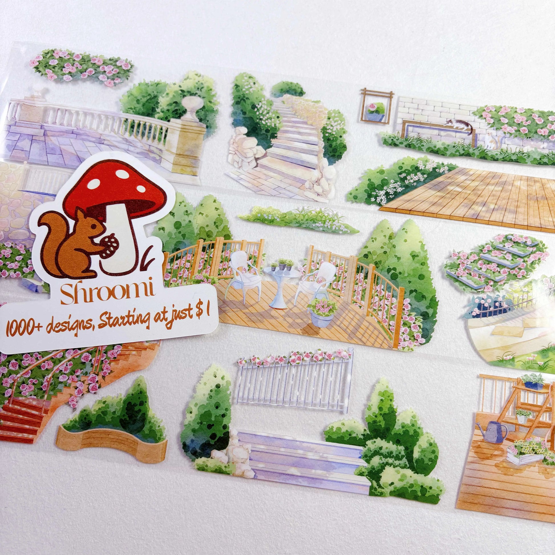 Corners of the City - Buildings, Roadside Shops, Pavement Corners of the City PET Tape | Japanese Anime Style Scenery