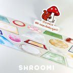 Shroomi modern carpets PET tape display with logo and artistic shapes