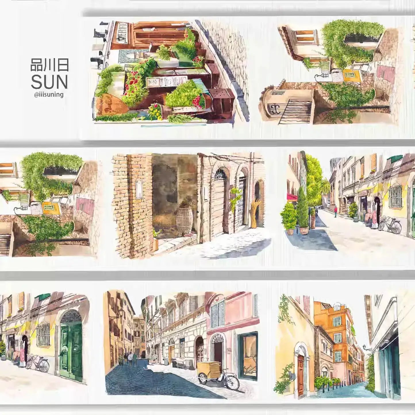 Beautiful Street Corner PET Tape Beautiful Street Corner PET Tape | European Alley Scenery Sticker