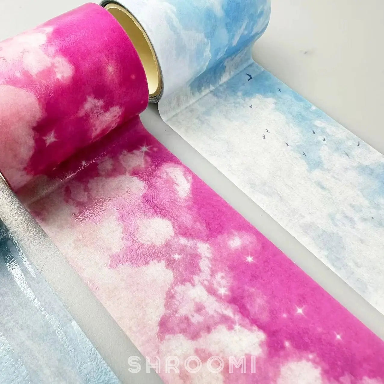 Blue Cloudscape Washi Tape – Sky Scenery for Journaling & Scrapbooking Blue Cloudscape Washi Tape | Dreamy Water Reflection Scenery