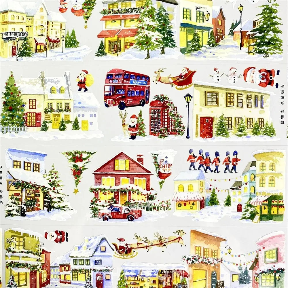 Christmas Village Scene PET Tape Christmas Village Scene PET Tape | Holiday & Winter Stickers