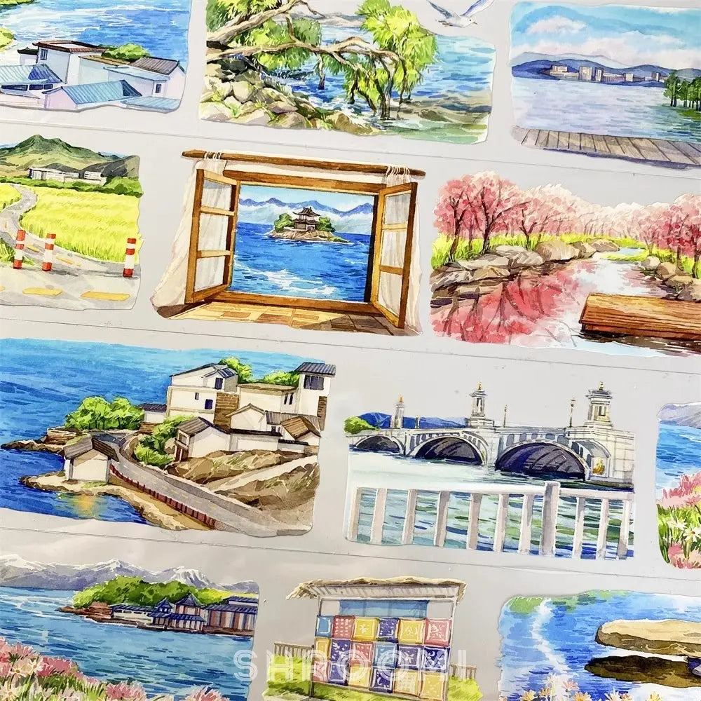 Coastal Village View PET Tape - Shroomi