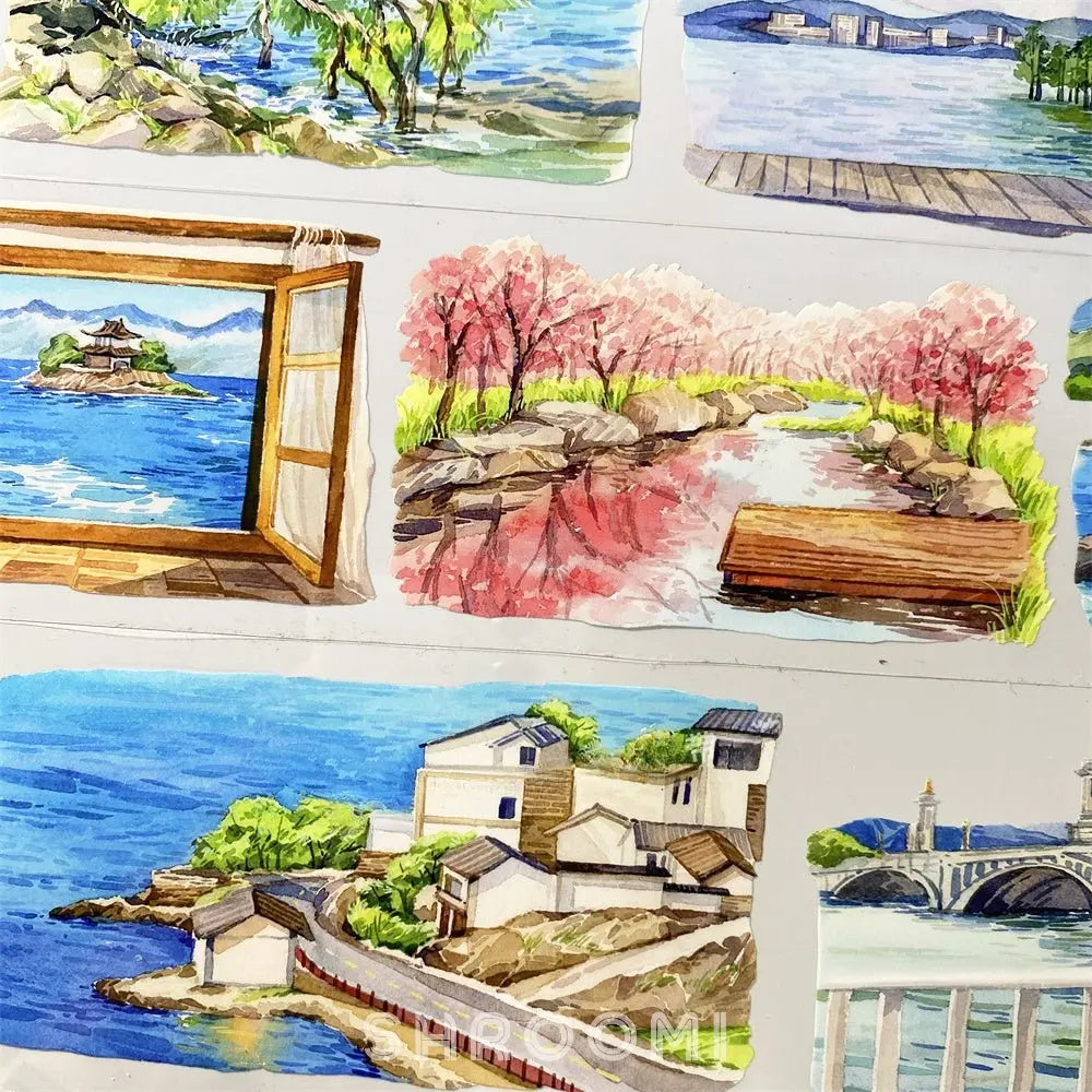 Coastal Village View PET Tape - Shroomi