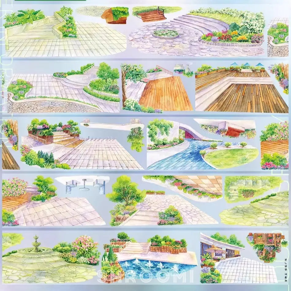 Courtyard Square PET Tape JINGWUZHI