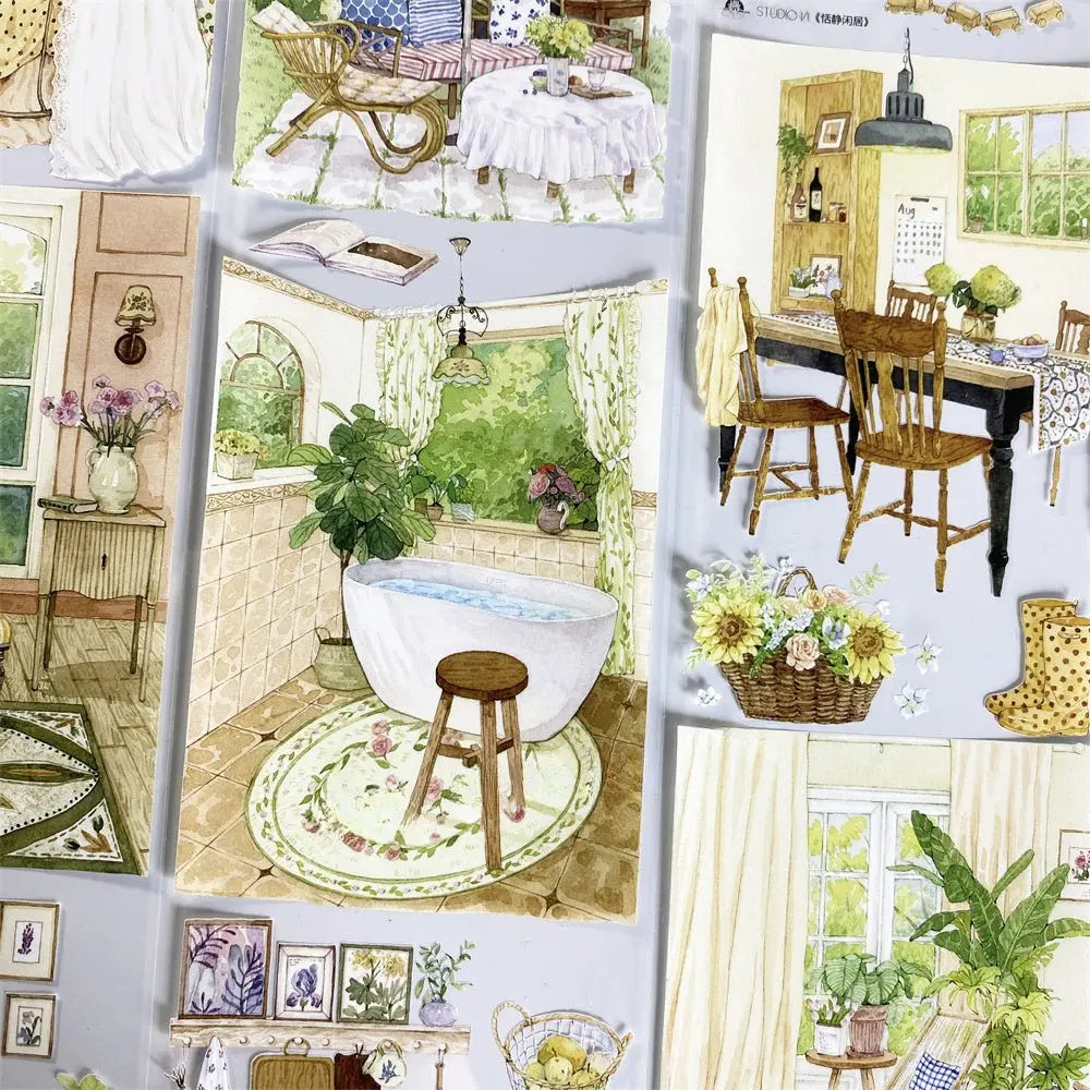 Cozy Interior Scene PET 2 Tape Cozy Interior Scene PET Tape | Home Decor Stickers for Crafts