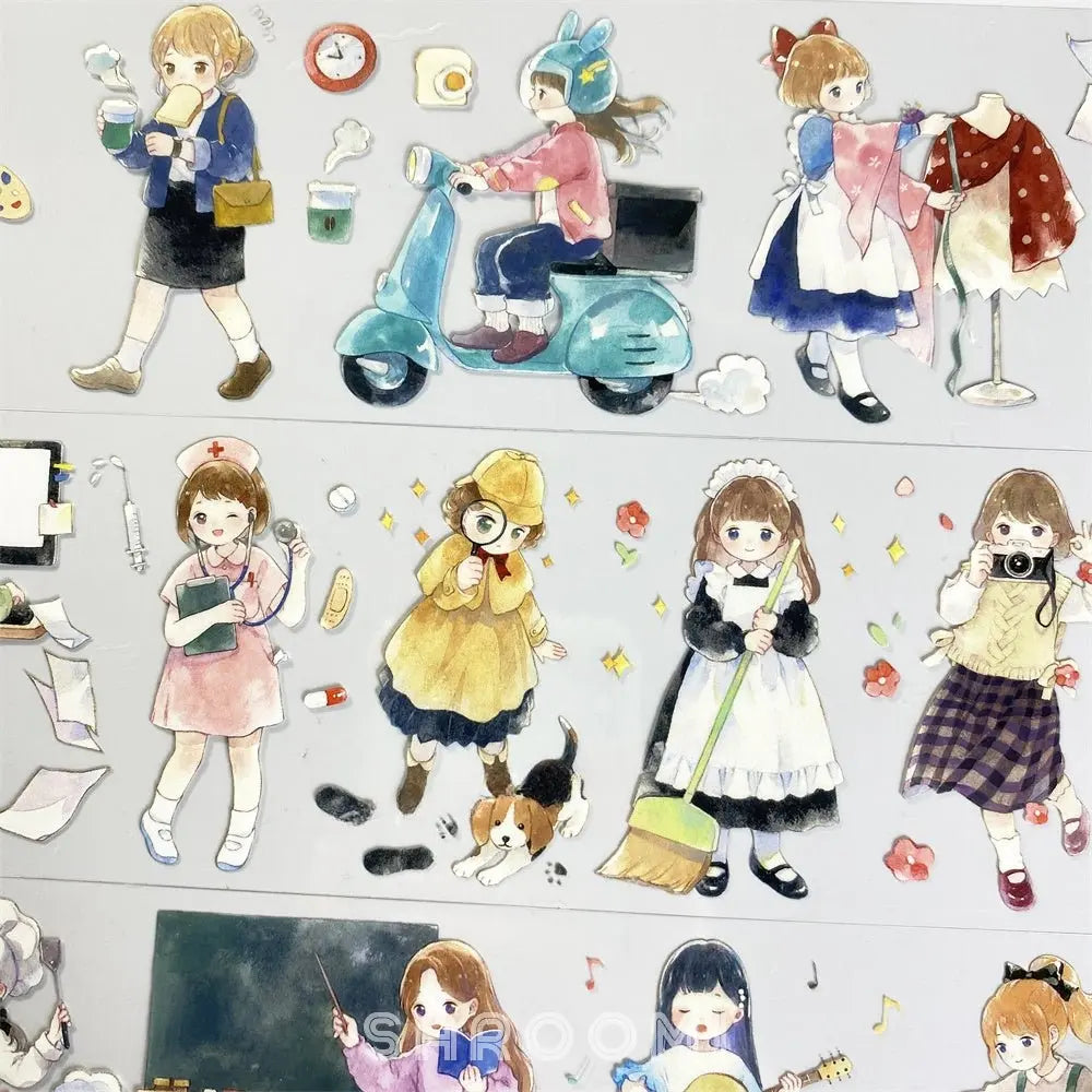 Daily Roles Character PET Tape Daily Roles Character PET Tape | Japanese Anime Style Stickers