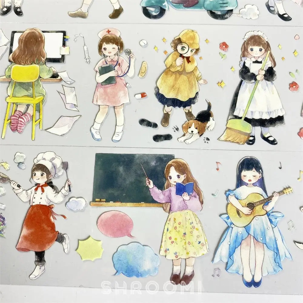 Daily Roles Character PET Tape Daily Roles Character PET Tape | Japanese Anime Style Stickers