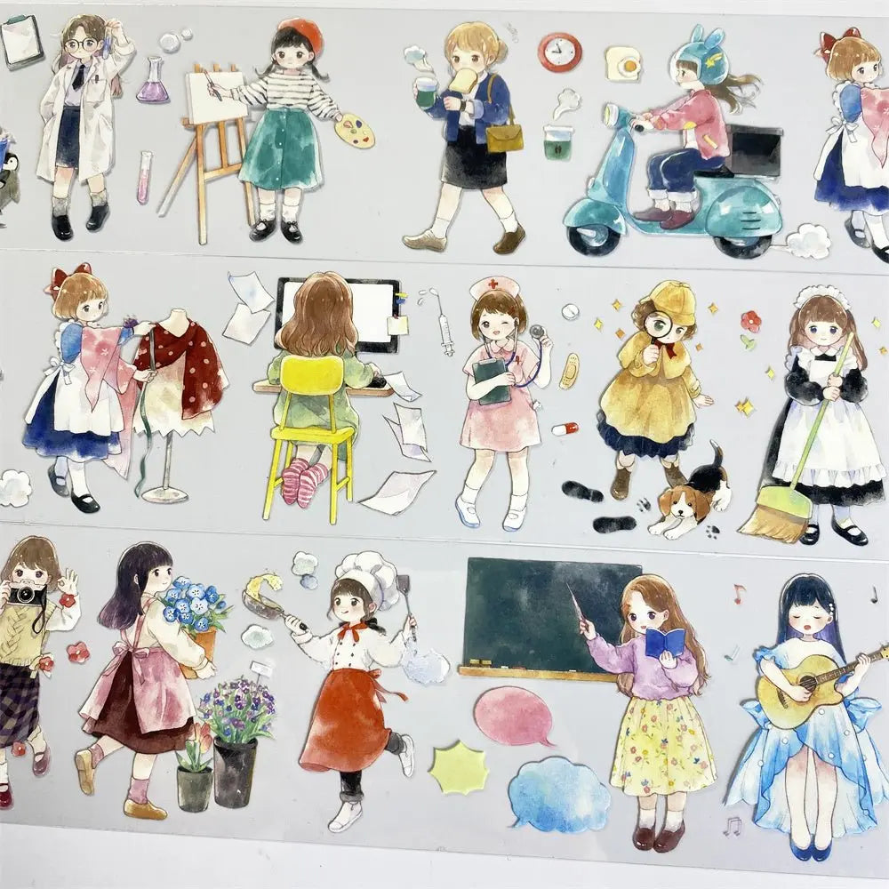 Daily Roles Character PET Tape Daily Roles Character PET Tape | Japanese Anime Style Stickers
