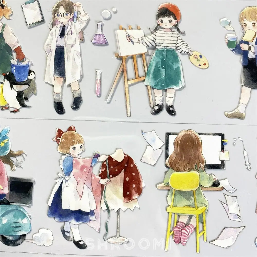 Daily Roles Character PET Tape Daily Roles Character PET Tape | Japanese Anime Style Stickers