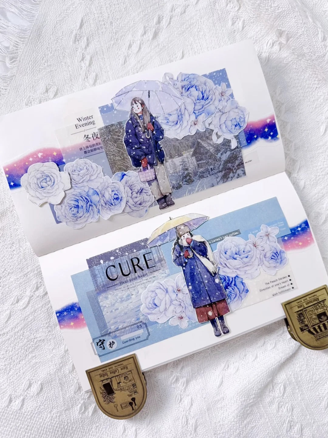 Die-cut Snowfall Whispers Character PET Tape Snowfall Serenity Watercolor Die-cut Matte PET Tape | Shroomi