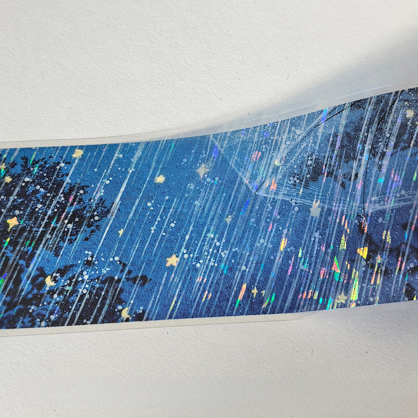 Holographic Midnight Rain PET Tape Holographic Starlit Rain PET Tape | Shroomi