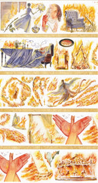 Ephemeral Dreams pet tape with fiery watercolor art of flames and dramatic scenes