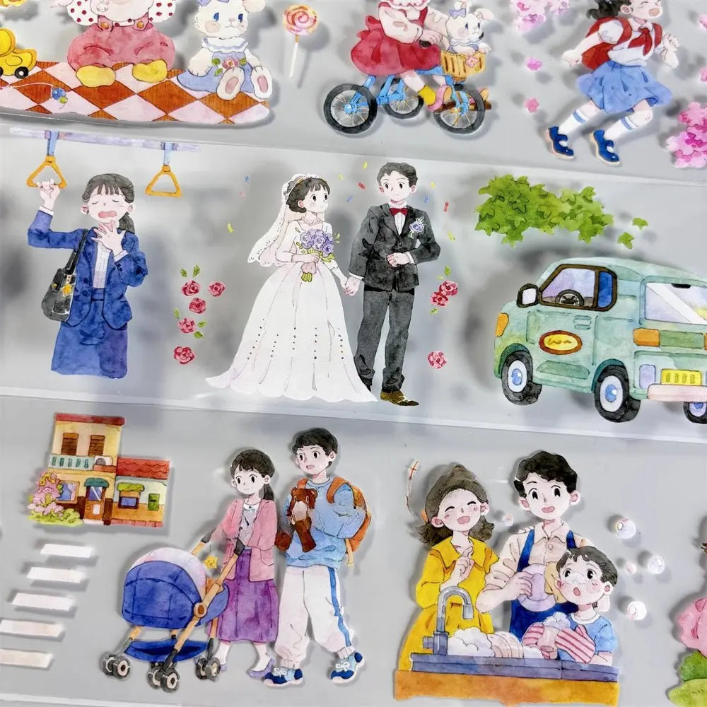 A Girl's Life PET Tape Everyday Life Moments PET Tape | Cute People & Family Stickers