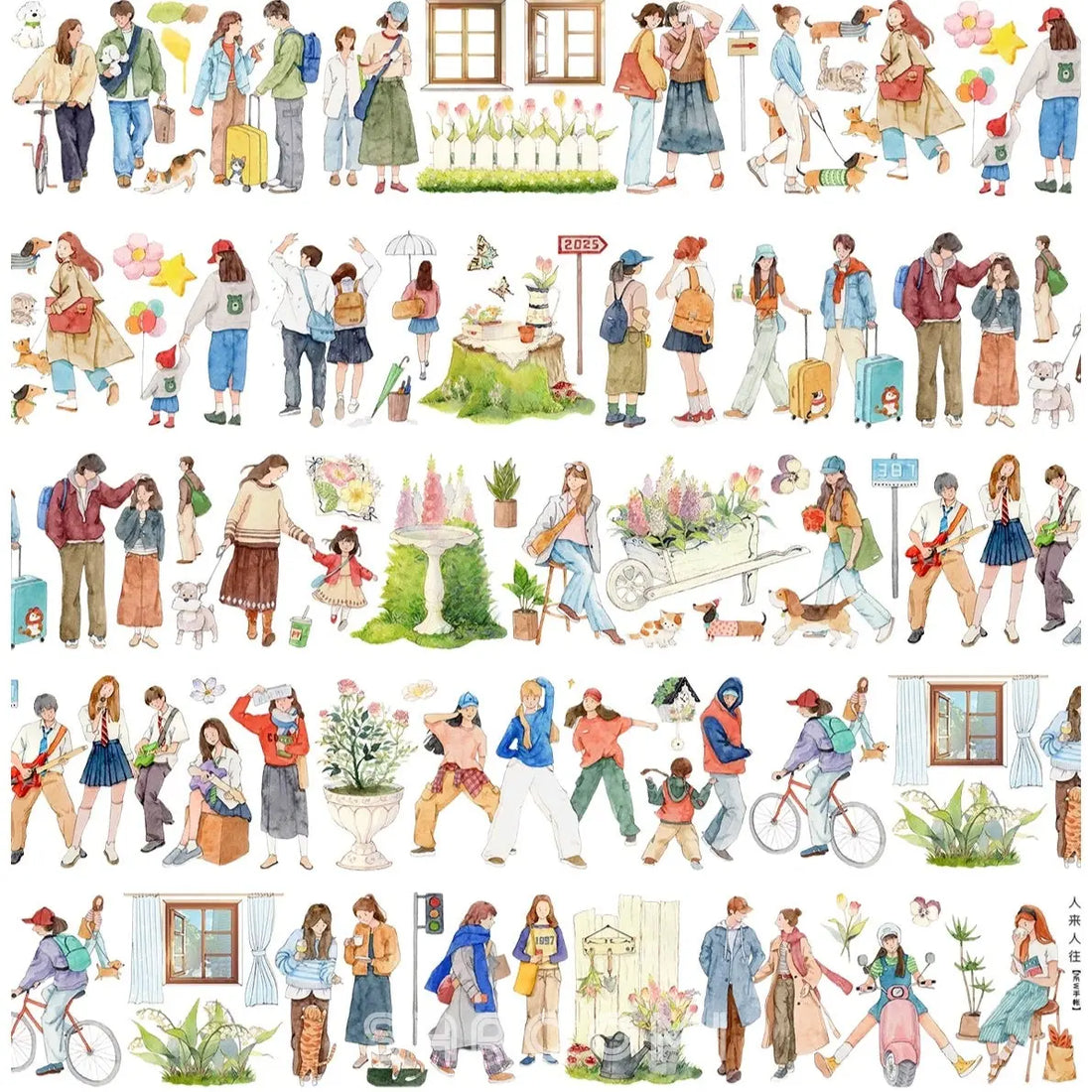 Everyday Strolls Character PET Tape Everyday Strolls Character PET Tape | Urban People Sticker Tape