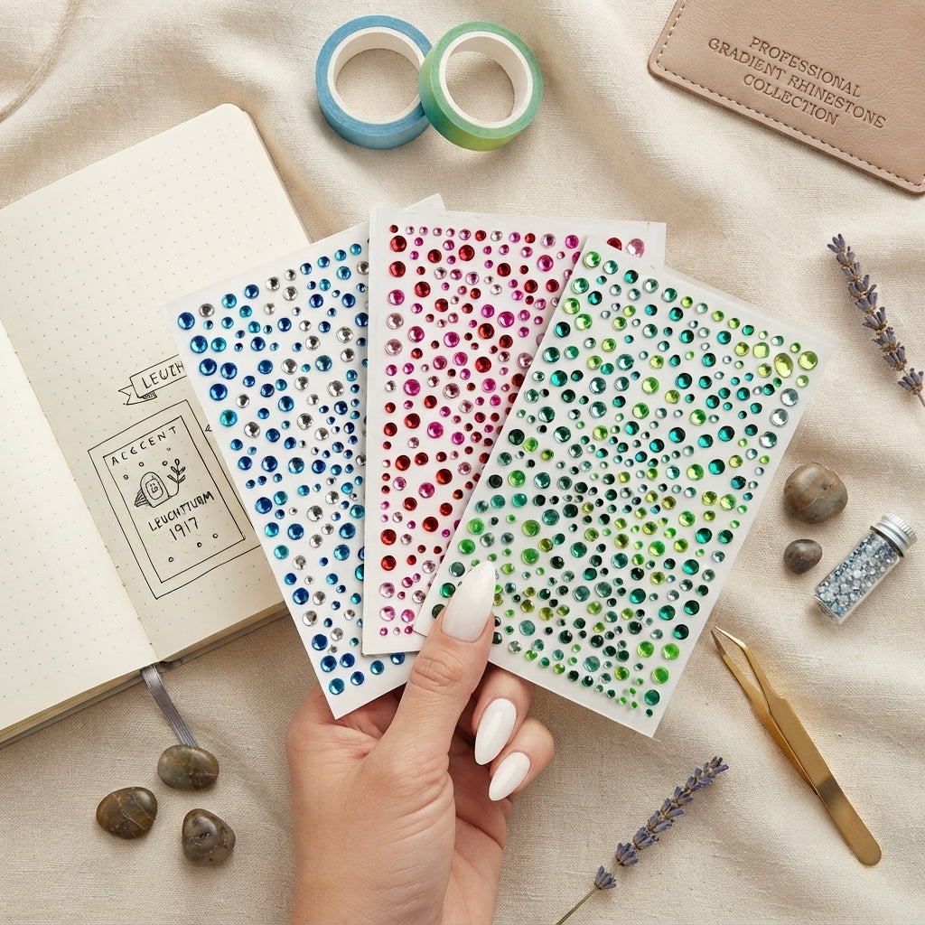 Starry pearl and rhinestone sticker pack