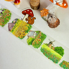 Golden Warm Earth PET Tape Golden Warm Earth PET Tape | Sunflower & Cottage Scenery