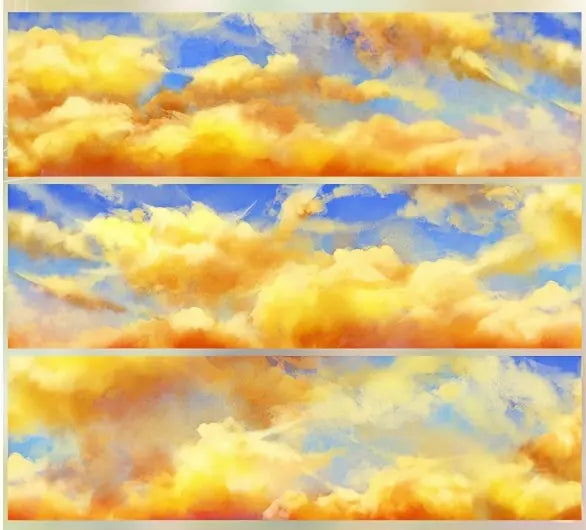 Matte washi tape with special ink, showing a beautiful golden sky with sunset clouds and a soft, paper texture.