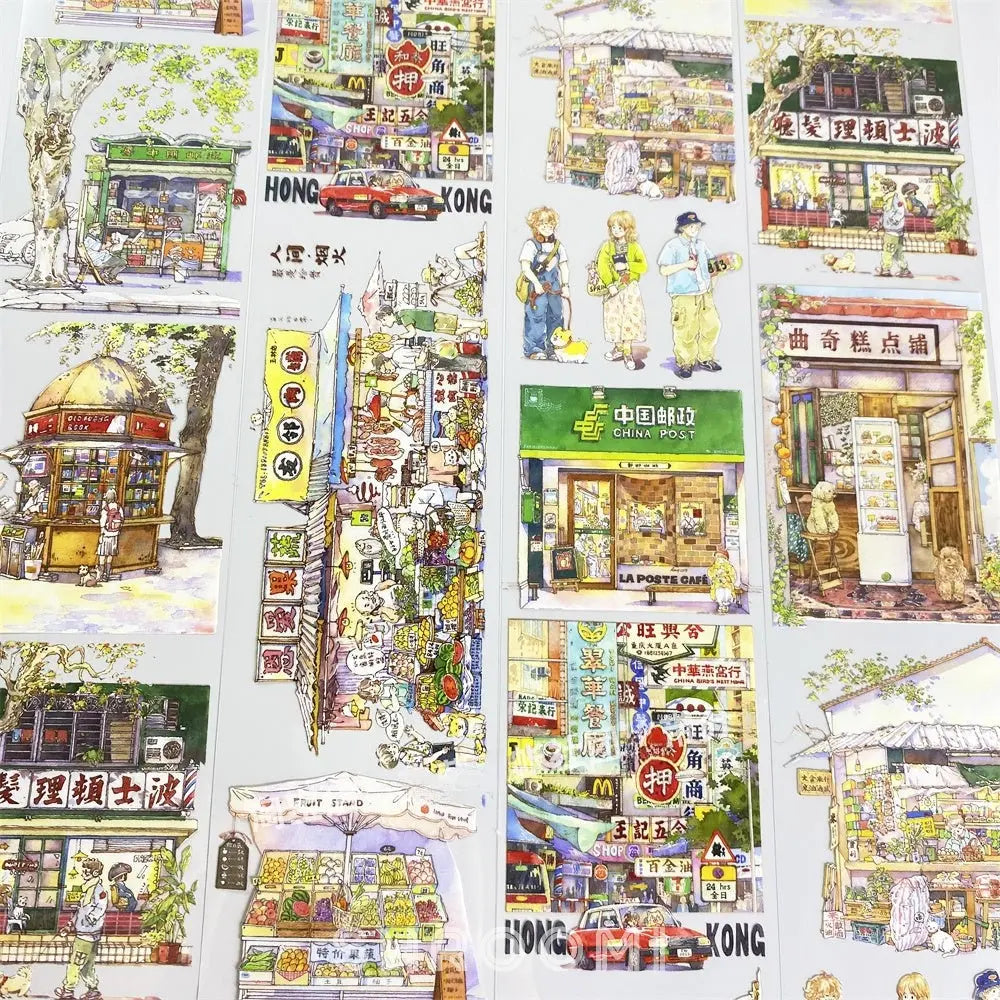 Hong Kong Street Life PET Tape Hong Kong Street Life PET Tape | Urban Scenery & Shop Stickers
